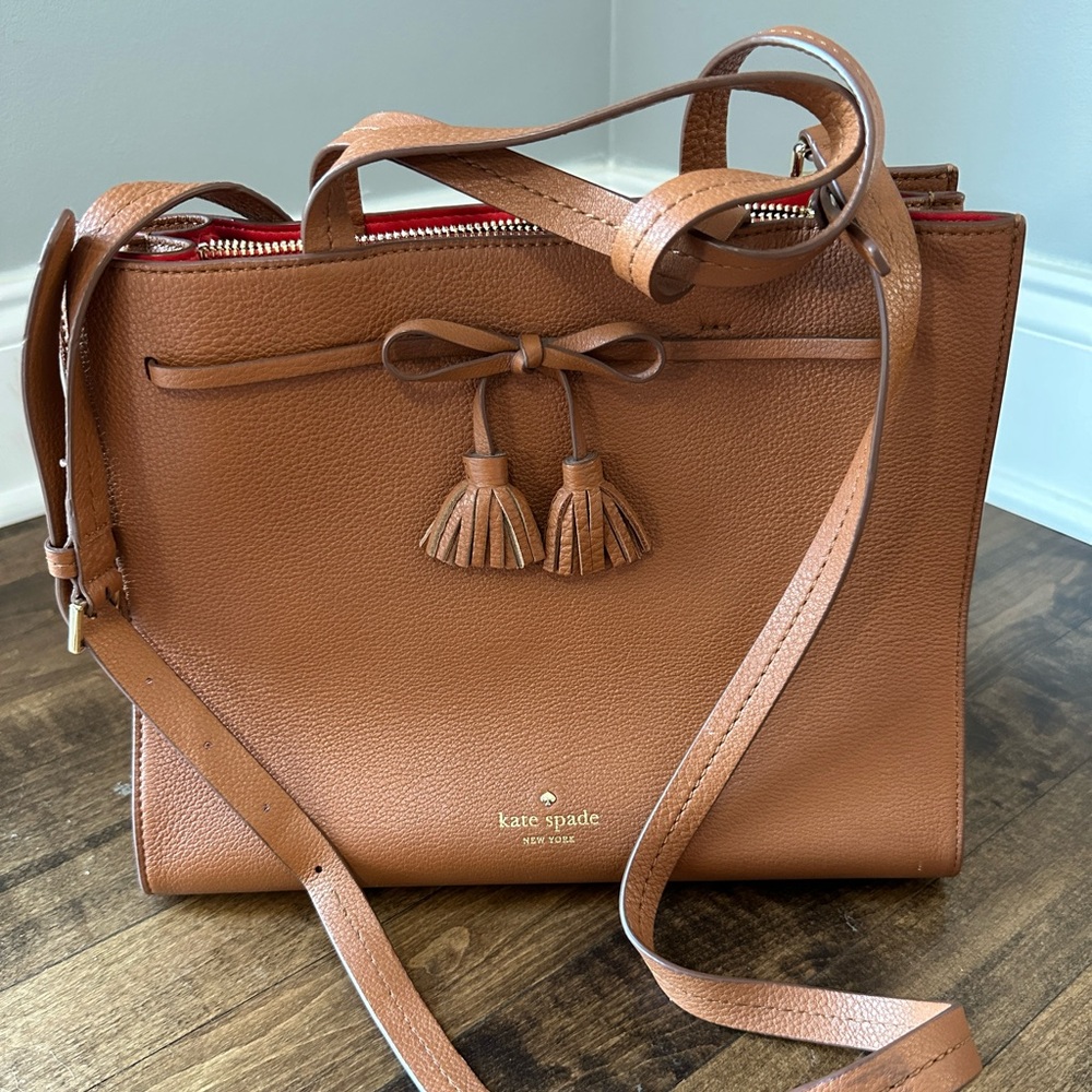 Kate Spade Hayes Street cognac leather